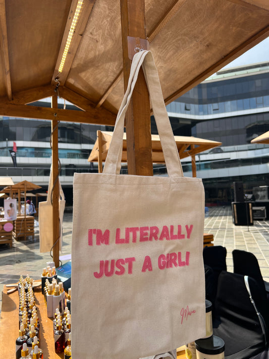 Literally just a girl tote bag