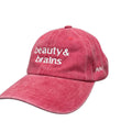 Red washed denim cap