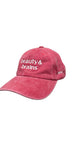 Red washed denim cap